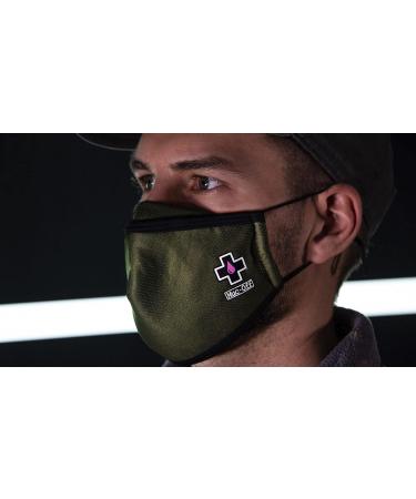 Muc-Off Green Reusable Face Mask Small - Adjustable Washable Face Cover with Filter - Pack of 1 - Buy Online on GoSupps.com