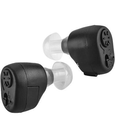 Digital Hearing Amplifier - in-The-Canal (ITC) Pair of in Ear Sound Amplification Devices Audiologist and Doctor Designed Personal Sound Amplifier for Adults and Sound Enhancer Set by MEDca (Black)