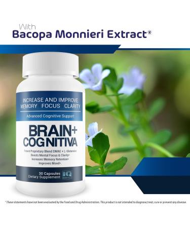Brain+ Cognitiva - Advanced Cognitive Support - Help Increase and Improve Memory Boost Mental Focus and Support Mental Clarity - Alpha-GPC Capsules for Brain Support and Opti Nootropic Boost - Buy Online on GoSupps.com