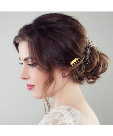 HINZIC 45PCS 5 Teeth Hair Side Combs - Wedding Veil Twist French Vintage Hair Clips Pins - Bridal Party Prom Accessories (Gold Silver Brown) - Buy Online on GoSupps.com
