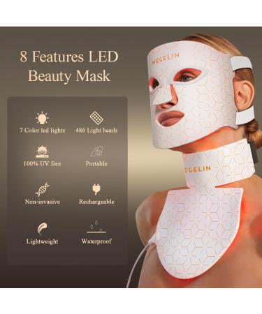 Buy LED Red Light Therapy Face & Neck Mask | 7 Colors Infrared Rejuvenation Mask for Glowing Skin - Buy Online on GoSupps.com