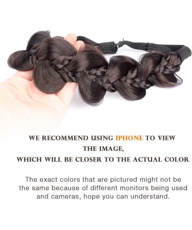 BOBIYA Kinky Gourd Synthetic Hair Braided Headband Wide Plaited Headband Elastic Stretch Plait Hair Headband (Brunette Brown) - Buy Online on GoSupps.com