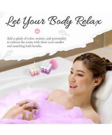 Pink & Purple Bubble Candle with Bath Bombs Set for Women - 2 Decorative Cube Candles & Bathbomb Gift Set - Buy Online on GoSupps.com