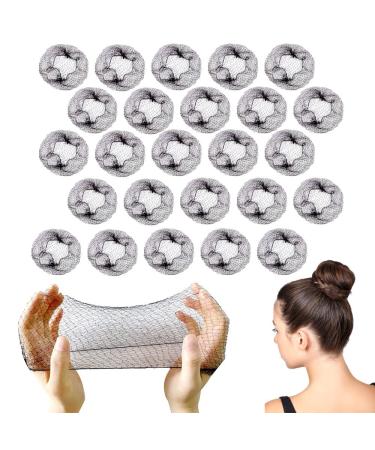 ZEVONDA 20 PCS Invisible Hair Nets - 50cm/20inch Elastic Edge Mesh Hair Net Hair Bun Holder for Ballet Dance Gymnastics Hair Bun Making for Women Girls Black Black(20PCS)