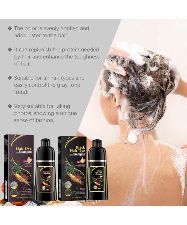  Zynewa Hair Dye Shampoo natural plant-based coloring shampoo colors hair in minutes 3-in-1 color shampoo for gray hair coverage safe long-lasting and easy to use black 500 - Buy Online on GoSupps.com