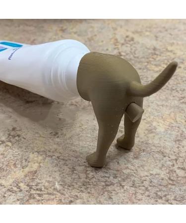 Dog Internal Form Toothpaste Lid & Dispenser - Creative Funny Caps for Kids & Adults (Brown & Gray) - Buy Online on GoSupps.com