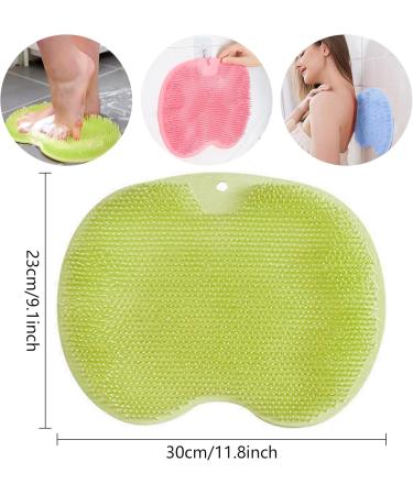 Non-Slip Silicone Foot Brush for Shower - Massage Pad with Suction Cup for Easy Cleansing & Peeling - Relieve Tired Feet (Green) - Buy Online on GoSupps.com