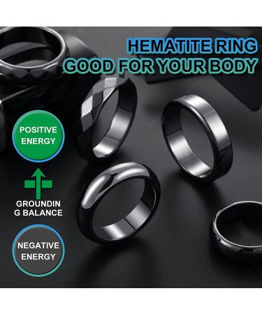32-Piece Genuine Hematite Rings Set | Non-Magnetic Black Stone Rings | Size 6-13 | Negative Energy Jewelry for Teens - Buy Online on GoSupps.com