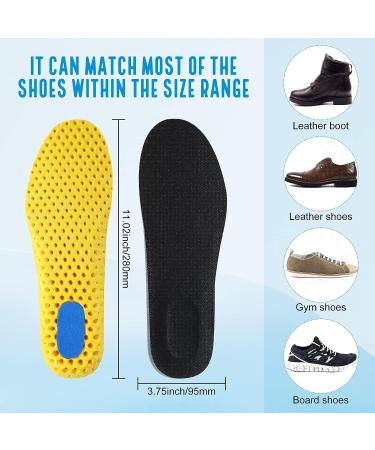 Elastic Shock Absorbing Shoe Insoles - Breathable Comfort Cushioning Inserts (12 Pairs, Men Women, Black Beige) - Buy Online on GoSupps.com