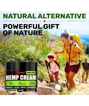 Generic Natural Hemp Cream for Muscles Joints Back Knees Neck Fingers Elbows - High Strength Hemp Oil Extract with Arnica Emu Oil Turmeric - Made in The USA - Buy Online on GoSupps.com