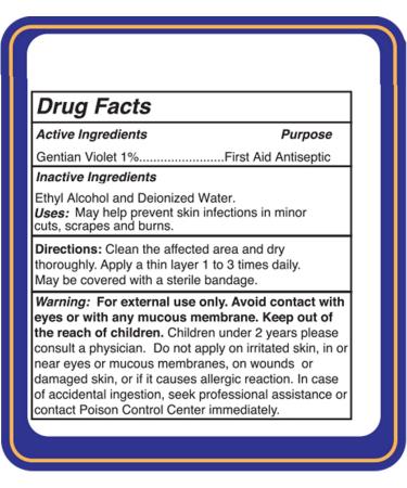Gentian Violet First Aid Antiseptic Liquid 1 FL OZ (2 Bottles) | Made in USA - Buy Online on GoSupps.com