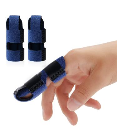 Echify Upgraded Finger Splints - 2Pcs Full Coverage Finger Protector Mallet Finger Support Brace Trigger Finger Splint Finger Straightener for Arthritis & Broken Knuckle Immobilization