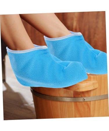 HAPINARY 1 Pair Waxed Cotton Footmuffs Paraffin Wax Hydrating Foot Mask Foot Covers Paraffin Bath Bags Wax Bath Foot Liners Moisturizing Socks Foot Spa Wrapping Cover Wax Booties Polyester 26.50X19.00X1.00CM Blue - Buy Online on GoSupps.com
