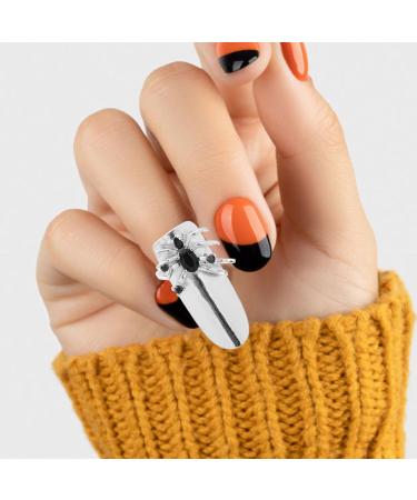 Lurrose Rhinestone Spider Open Ring Stylish Fingernail Protective Cover & Unique Nail Accessory | International Shipping Available - Buy Online on GoSupps.com