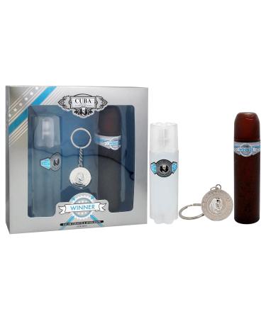 Cuba Winner by Cuba for Men - 3 Pc Gift Set 3.3oz EDT Spray 3.3oz After Shave Key Chain - Buy Online on GoSupps.com