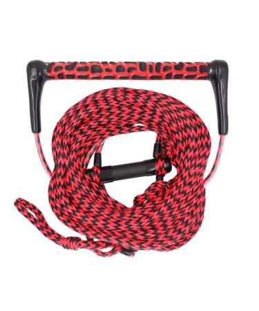 Obcursco Wakeboard Rope, Water Sport Line with EVA Handle. Ideal for Water ski, Wakeboard, Kneeboard 2 Section Red & Black