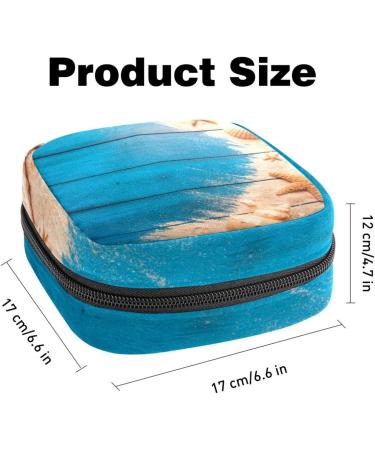 Portable Women's Binding-Up Bags | Multicolored Seester-Blue Pattern | Menstrual Cup Pocket & Pads for Teens - Buy Online on GoSupps.com