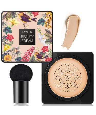 BB Cream Mushroom Head Liquid Foundation CC Cream Concealer Natural Lasting Nude Makeup Moisturizing Pigment CC Liquid Foundation(Natural)