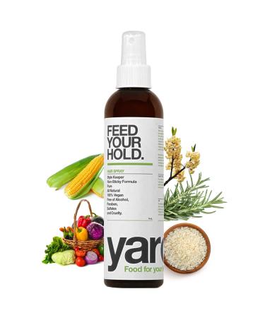 Yarok Natural Hair Spray Medium Hold - Vegan Hair Volumizer Spray with Rosemary Oil  Rice Extract  Vitamin E  C  & A - Non-Greasy & Travel Size Hairspray for Styling & Nourishing Locks - 8oz 8 Ounce (Pack of 1)