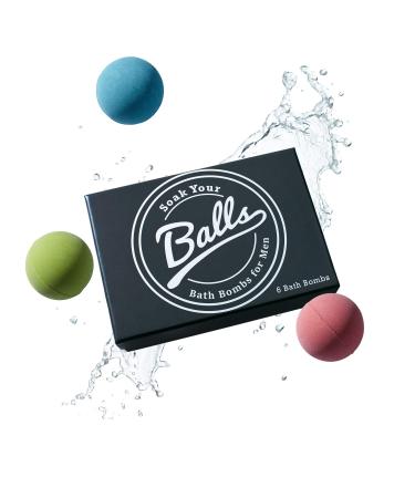 Bath Bomb Set of 6 for Men | Designed for Sensitive Skin | Perfect for Holiday Gifts | Essential Oil Spa Bubble Bath | Ideal for Relaxation  Moisturizing & Fun