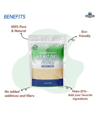Premium Walnut Shell Powder - 3.4oz for Scrubs Hair Dye & Hand Cleansers | Bulk Options Available - Buy Online on GoSupps.com