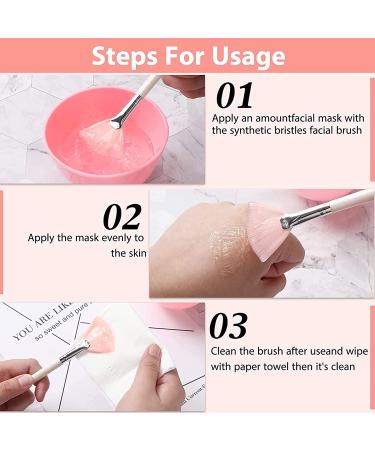 14-Piece Soft Fan Brushes Set for Mud Cream Application | Cosmetic Makeup Tools - White & Pink - 5.82 Inches - Buy Online on GoSupps.com