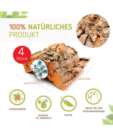 Vogelgaleria 4x Cork Picking Stones for Birds Premium Budgie Accessories | Natural Alternative to Limestone & Sepia Shell - Buy Online on GoSupps.com