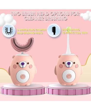 GASLIKE Kids Electric U-Shaped Ultrasonic Toothbrush | 6 Smart Modes, Auto Whitening, IPX7 Waterproof | Ages 2-7 (Pink) - Buy Online on GoSupps.com