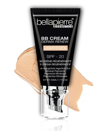 bellapierre BB Cream SPF 20 | Concealer Foundation & Moisturizer | Non-Toxic & Paraben Free | Pump Top Applicator - 48 Grams - Light Cool