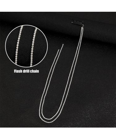 2 Pieces Rhinestone Hair Chains for Women Rhinestone Hair Chain Rhinestone Tassels Hair Tinsel Shiny Wires for Clips with Crystal Tassel Accessories - Buy Online on GoSupps.com