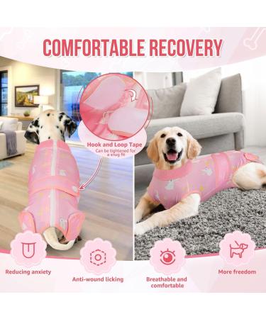 SlowTon Dog Surgery Recovery Suit Dog Cone E-Collar Alternative After Surgery with Zipper Professional Pet Recovery Shirt Dog Preventing Licking Spay Suit for Female Male Dog M Pink - Buy Online on GoSupps.com