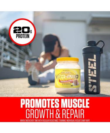 Steel Supplements Veg-PRO Vegan Protein Powder Banana Pancakes - 25 Servings (1.65lbs) | Organic, Gluten Free, Non-Dairy, Low Carb Formula with BCAA Amino Acids - Buy Online on GoSupps.com