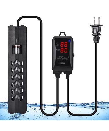 Woliver Aquarium Heater,200W 300W 500W 800W Fish Tank Heater - Fast Heating Submersible Aquarium Heater with Extra LED Temperature Controller Suitable for 26-211 Gallon Marine Saltwater and Freshwater 500W(66-132 gallon)