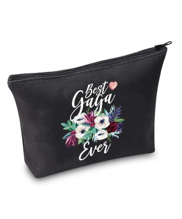 TSOTMO Gaga Gift Best Gaga Ever Gift Grandmother Makeup Bag Gaga Appreciation Gift Mother's Day Gift Gaga BLK