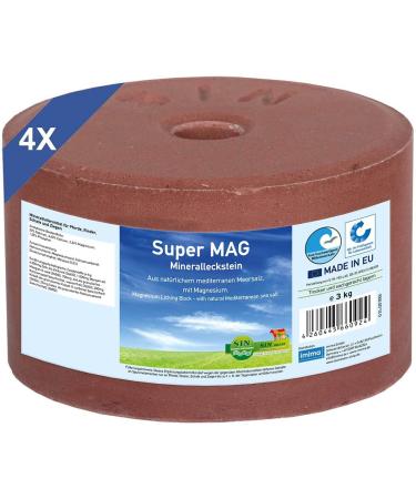 Imima Mineralleckstein Horse Supermag Salzleckstein set 4 x 3kg - salt lick stones for horses sheep goats wild and beef - salt licking stone mineral stone 12 kg (1 Pack)