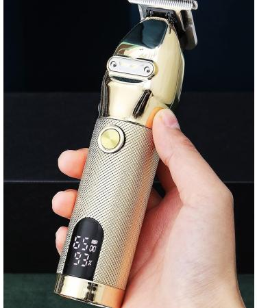 High Power Hair Clippers for Men - Rechargeable Electric Trimmer with LCD Gold Metal Design | Best Personal Care Barber Supplies - Buy Online on GoSupps.com