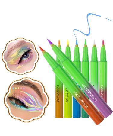 Crayon color de n ons n on liner l' il liquide N on liquide Colorful 8x Matte Eyeliners stylo | Couleurs vives de maquillage des yeux liner l' il durable r sistant aux taches pour l'usure tout - Buy Online on GoSupps.com