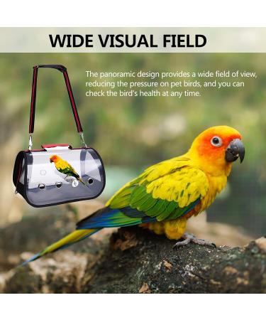 Pet Birds Bag Lightweight Bird Carrier PVC Transparent Travel Cage Foldable Ventilation Pet Bird Travel Backpack Breathable Bird Travel Cage Portable Travel Bird Cage with Perch Wooden Stick (red) - Buy Online on GoSupps.com