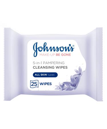 Johnson's Make Up Be Gone Pampering Wipes Moonflower 25 Count Packaging may vary 25 Count (Pack of 1)