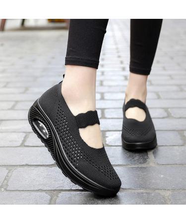 Touchmosees Women Mary Jane Platform Sneakers - Orthopedic Diabetic Walking Shoes - Black/2165, Size 8.5 - Buy Online on GoSupps.com
