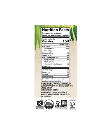 Barnana Organic Plantain Chips - Acapulco Lime 5oz | Healthy Snack - Buy Online on GoSupps.com