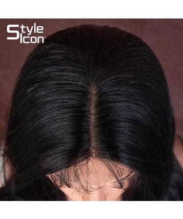 Style Icon Lace Front Wigs - 66cm Long Wavy Black Synthetic Wig for Women | Heat-Resistant 4x4 Deep Part (1 Pack) - Buy Online on GoSupps.com