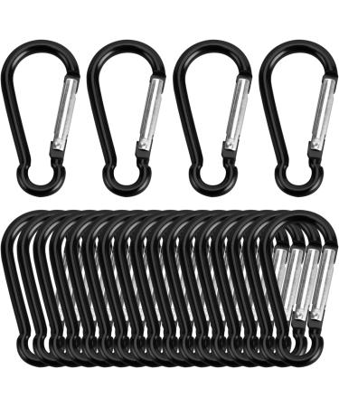 100 Pcs Black Aluminum Carabiner Hooks - Mini Key Riper Clips for Outdoor Camping Hiking & Travel - D-Shape Buckle Pack - Buy Online on GoSupps.com