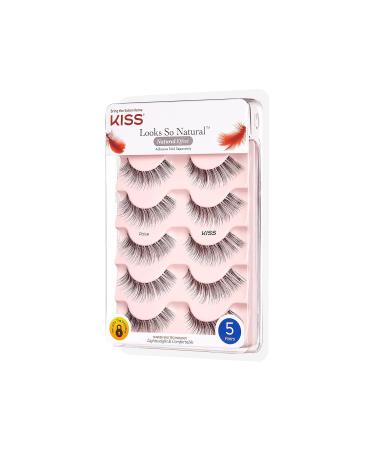 KISS Looks So Natural False Eyelashes Multipack - Lightweight Comfortable Reusable Cruelty-Free Contact Lens Friendly | 5 Pairs of Style Poise - Buy Online on GoSupps.com
