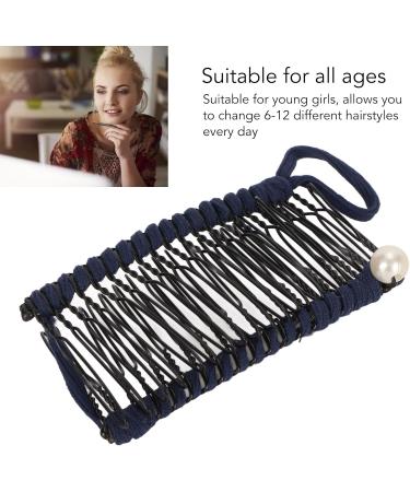 Vintage Cover Comb Tool Metal Weaving Stylish Easy to Use Comfortable Banana Hair Clips Sturdy and Elastic for Thick Wavy Curly Hair (Navy Blue) - Buy Online on GoSupps.com