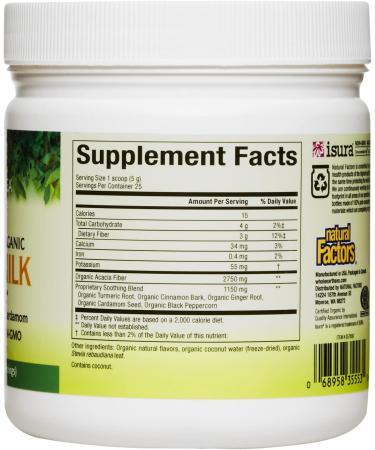 Natural Factors Whole Earth & Sea Golden Milk Soothing Boost 4.4 oz Powder - Buy Online on GoSupps.com