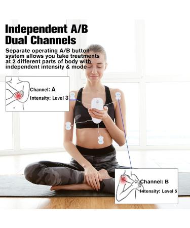 TENS Device for Pain Therapy - 2 Channels Muscle Stimulator with 8 Electrodes Pads | Effective Muscle Building & Pain Relief - Buy Online on GoSupps.com