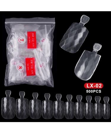 500pcs Rhombus Full Cover Artificial Nails - Transparent | Premium Quality & International Shipping - Buy Online on GoSupps.com