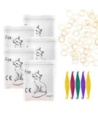 500 Pcs Orthodontic Elastic Rubber Bands, 4.5 Oz 1/4" Size Dental Rubber Traction Bands for Teeth Gap, Braces, Dog Grooming Top Knots, Bows, Braids, Tooth Gaps, and Dreadlocks fox 4.5 Oz 1/4"