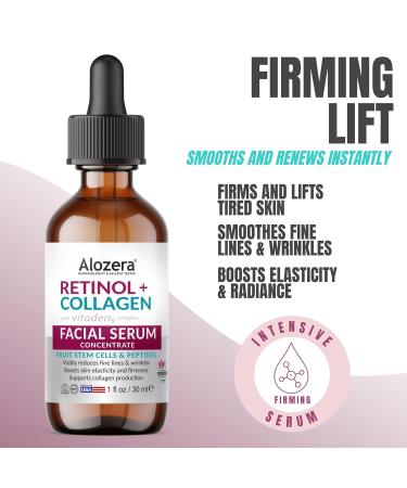 Alozera Vitamin C Body Lotion (2-Pack) and Retinol Collagen Serum with Ceramides and Stem Cells Hydrating and Firming Skincare Duo for Face Neck and Body Lightweight Fragrance-Free Made in USA - Buy Online on GoSupps.com